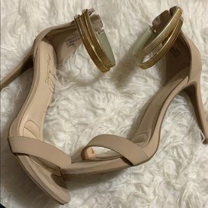 Nude and gold heels